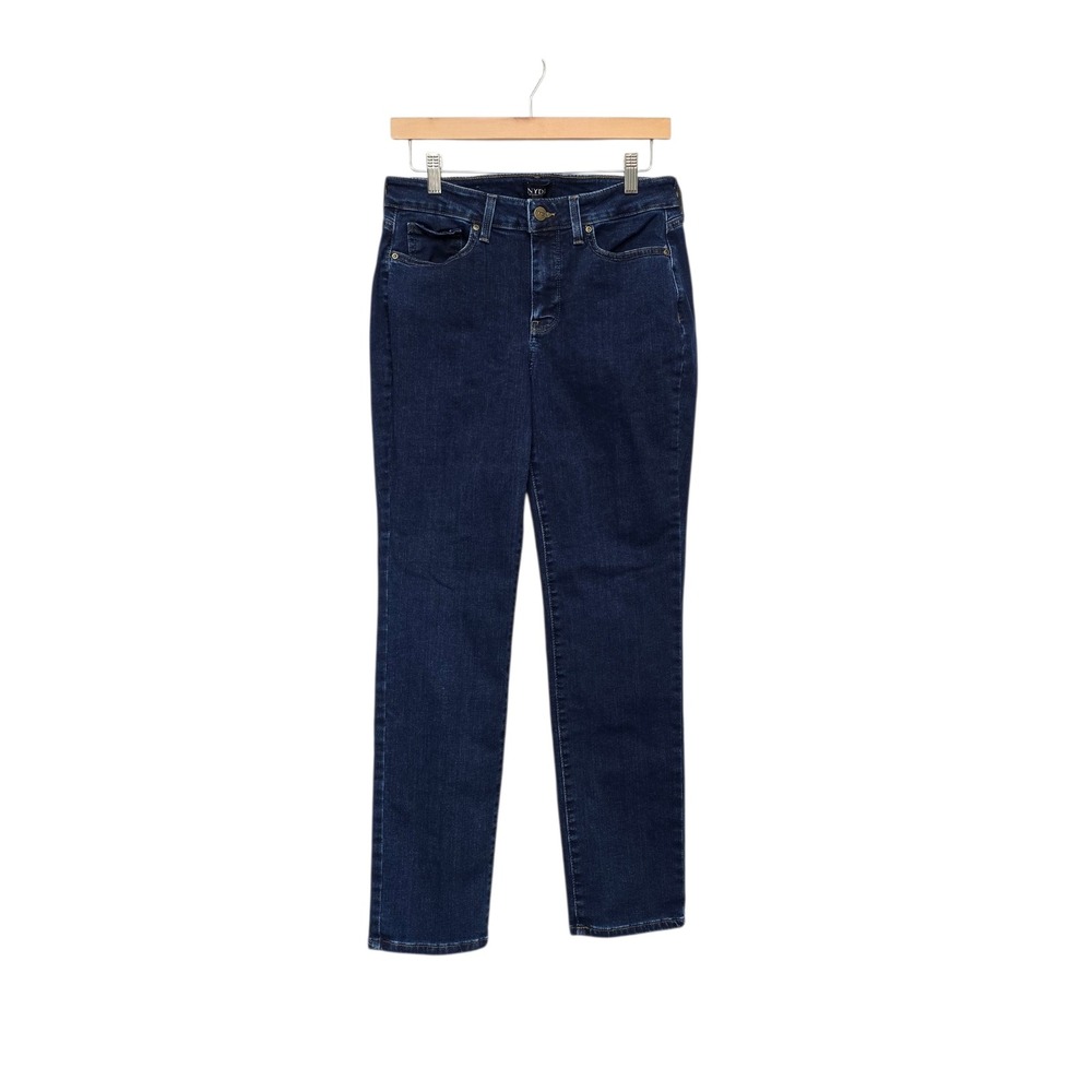 NYDJ Sheri Slim Dark Wash Jeans Lift Tuck Technology Size 8 Indigo Mid Rise